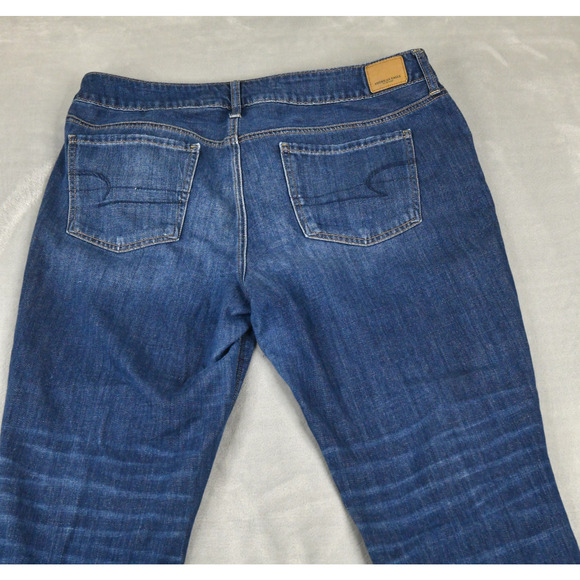 American Eagle Jeans Womens 16 Reg (37x27) Tomgirl Button Fly Distressed - Picture 7 of 11